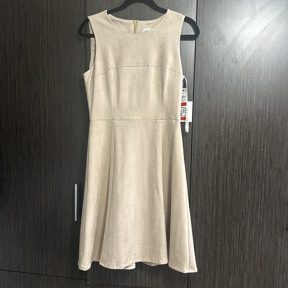 Calvin Klein Ultra Suede Fit and Flare Dress - Picture 3 of 5